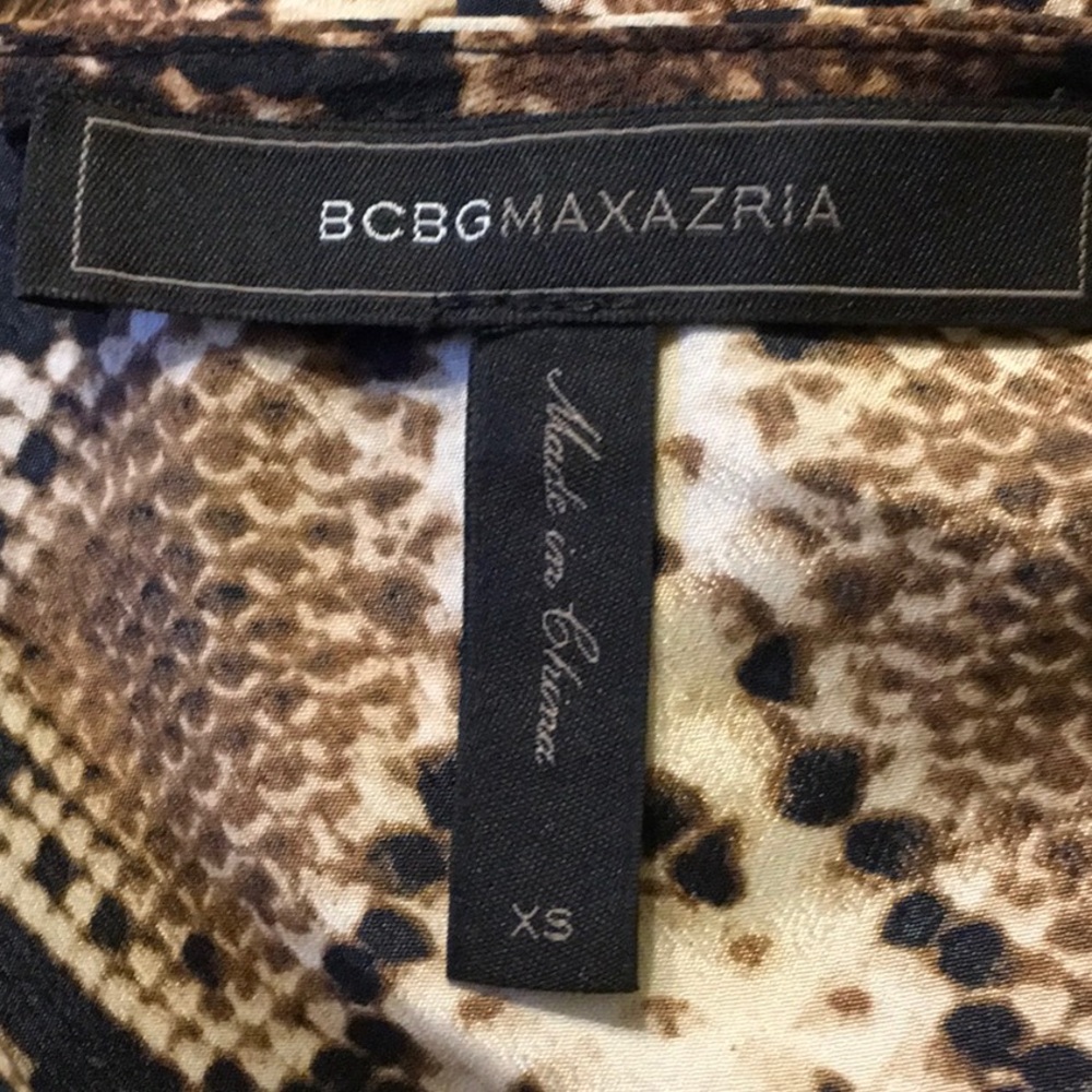 BCBGMaxAzria Brown Snake Print Romper - Picture 15 of 16